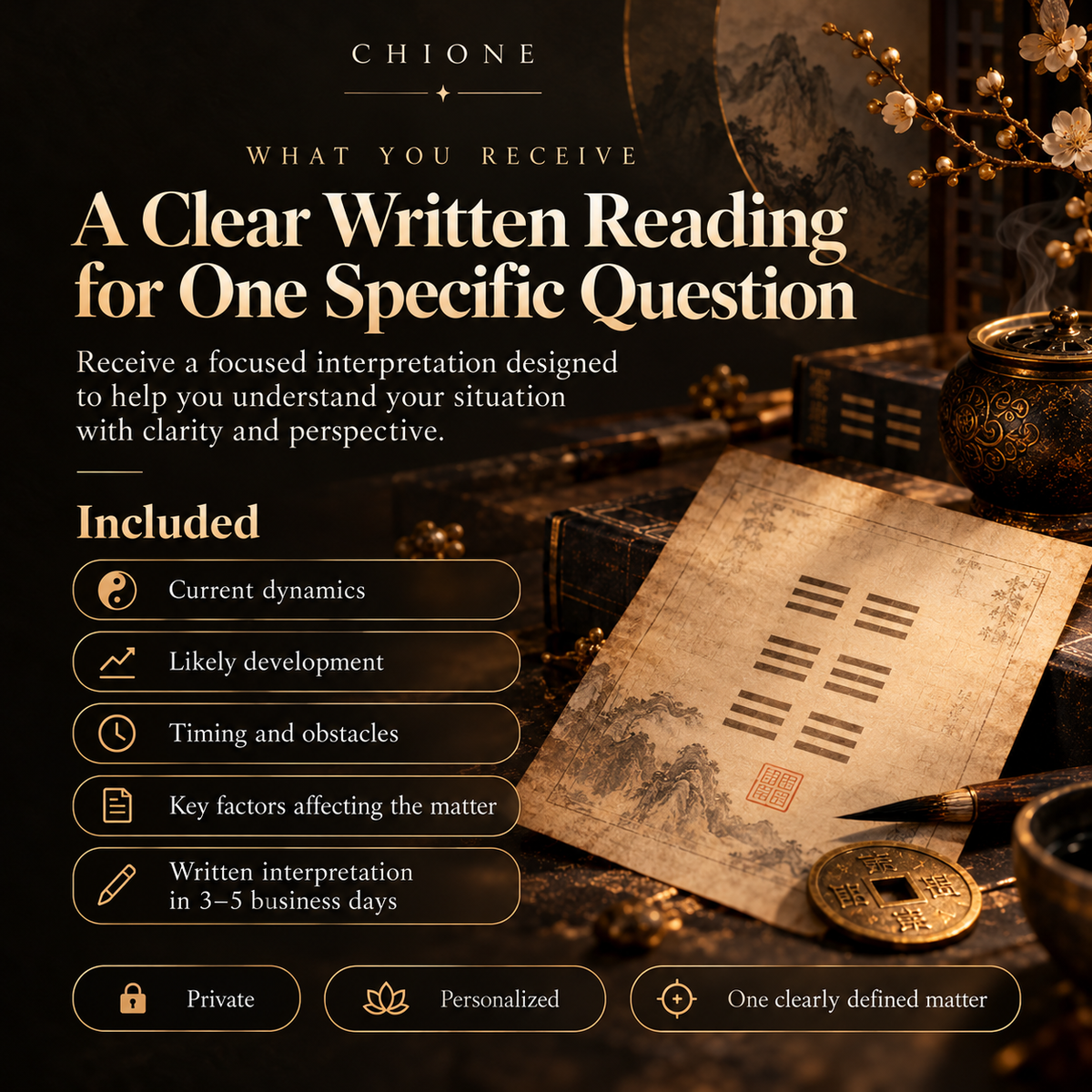 Personal Liuyao hexagram interpretation by email for one specific question