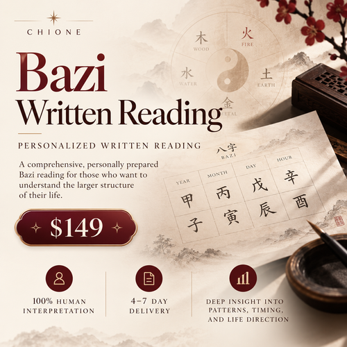 Personalized Bazi Four Pillars written reading with Eight Characters and Five Elements